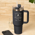 Personalised Teacher Planting Seeds of Knowledge Engraved 40oz Dark Grey Tumbler with Name