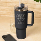 Best Teachers Teach from the Heart personalised teacher tumbler with custom name in matt black