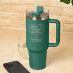 Best Teachers Teach from the Heart personalised teacher tumbler with custom name in green