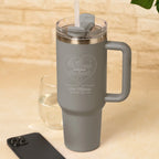 Best Teachers Teach from the Heart personalised teacher tumbler with custom name in grey