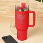 Best Teachers Teach from the Heart personalised teacher tumbler with custom name in red