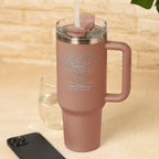 Best Teachers Teach from the Heart personalised teacher tumbler with custom name in light pink