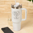 Best Teachers Teach from the Heart personalised teacher tumbler with custom name in white