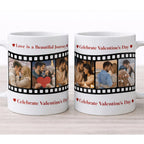 Personalised photo mug showing a couple’s love story