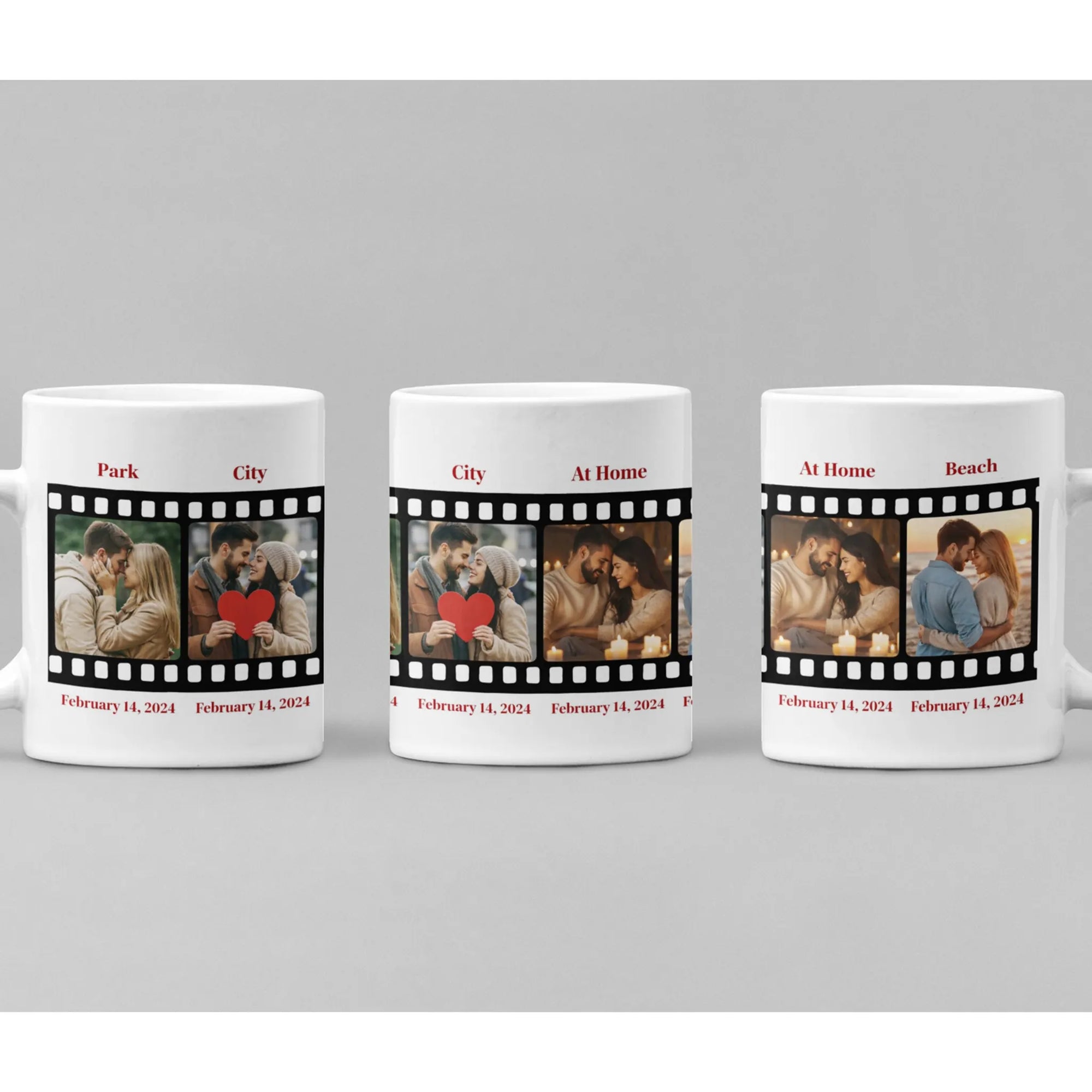 Personalised Film Strip Photo Mug – Your Love Story in Photos