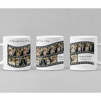 Personalised film strip photo mug with wedding memories