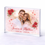Personalised anniversary crystal photo plaque – romantic couple keepsake gift