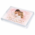 Personalised photo crystal Valentine keepsake – romantic couple love gift