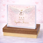 Angel wings personalised crystal plaque – forever love wedding keepsake