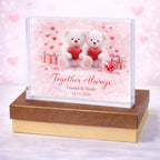 Minimal line art couple crystal plaque – sentimental personalised love gift