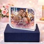 Personalised travel memory crystal photo – romantic couple anniversary gift