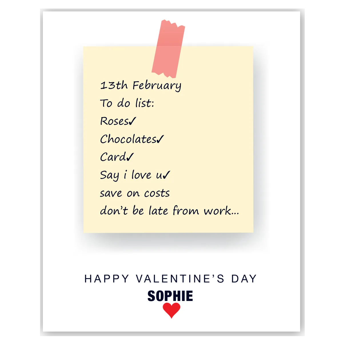  – personalised card design, perfect Valentine card for her or him, romantic customised greeting to make your personalised card unique and memorable.