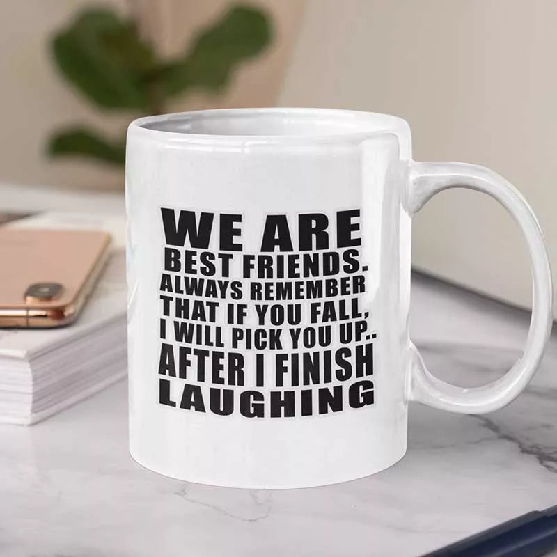 personalised we are best friends funny friendship mug UK
