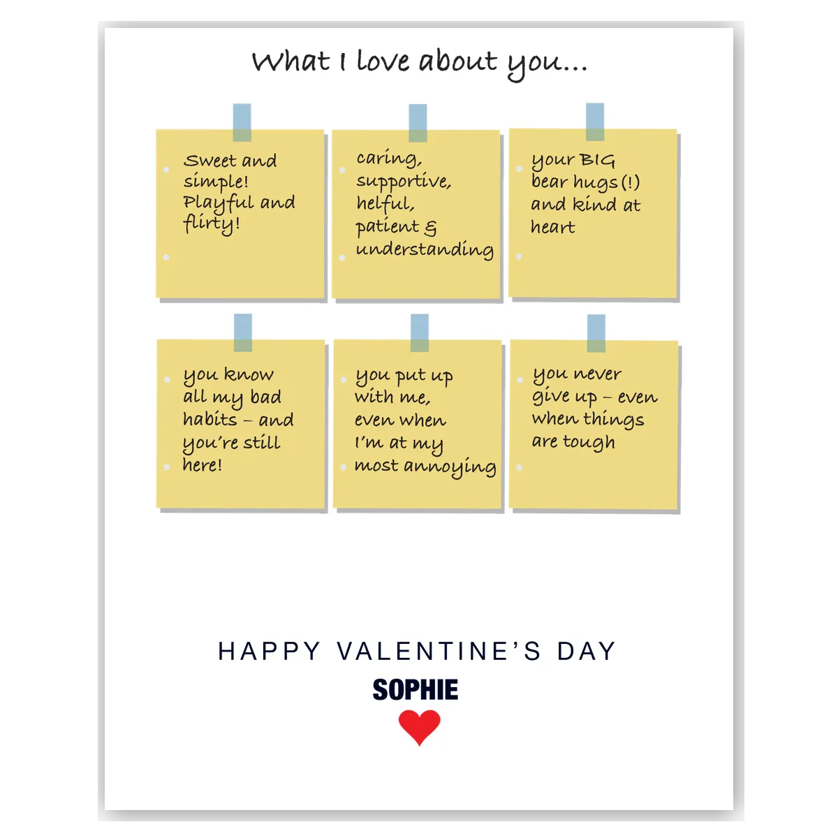  – personalised card design, perfect Valentine card for her or him, romantic customised greeting to make your personalised card unique and memorable.