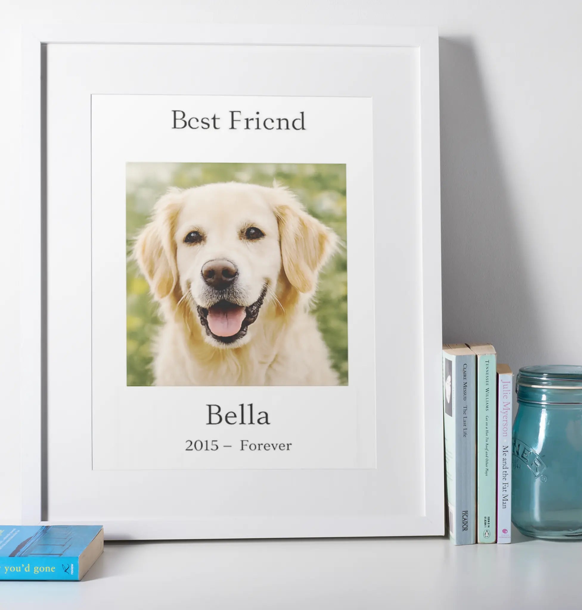 Personalised black frame pet tribute photo print gift custom dog remembrance wall art UK