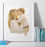 Personalised white frame mother and son photo print gift sentimental family wall art UK