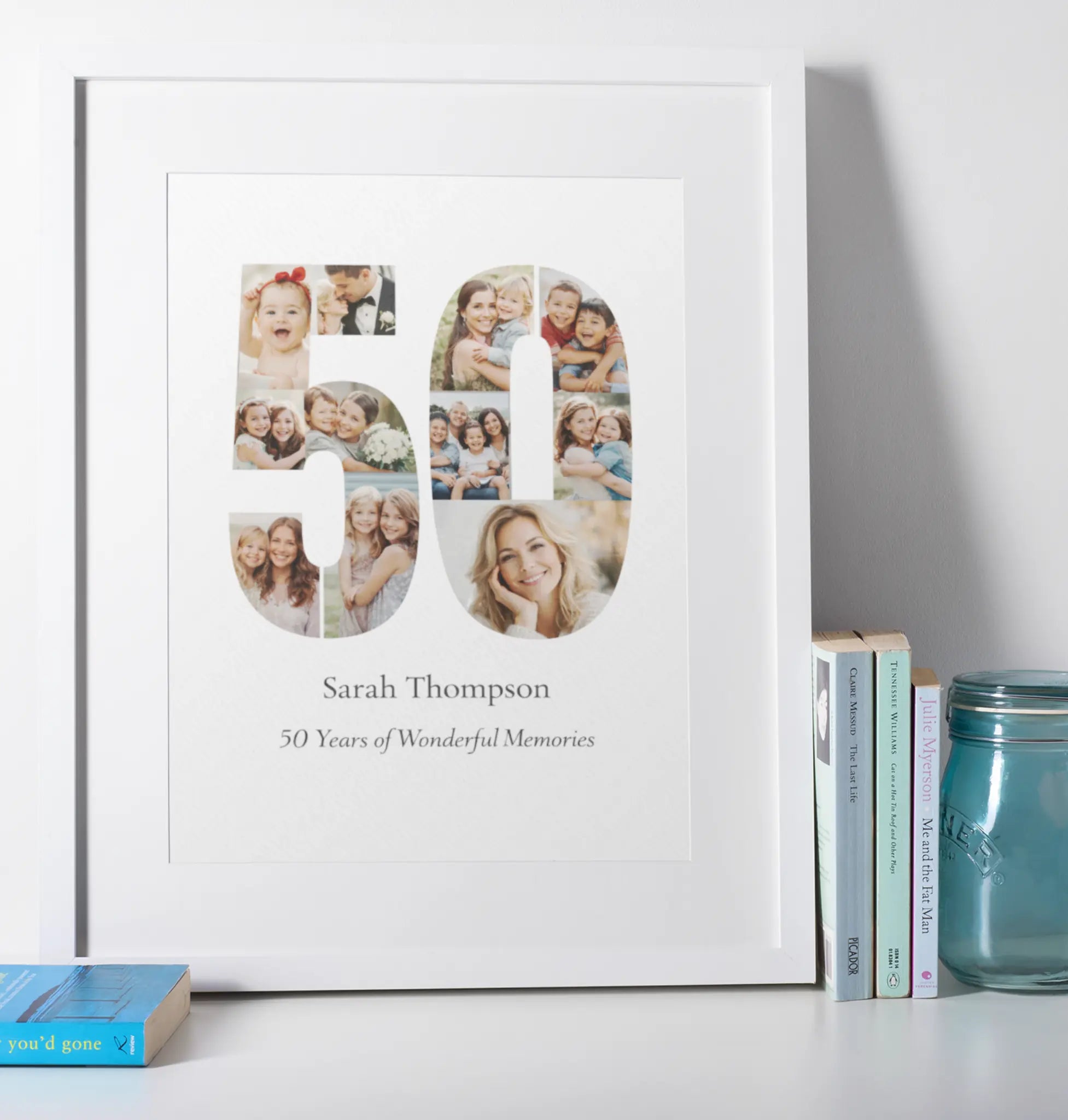 Personalised 40th birthday milestone timeline wall art print with photo, custom name and life events – elegant framed birthday gift for her UK