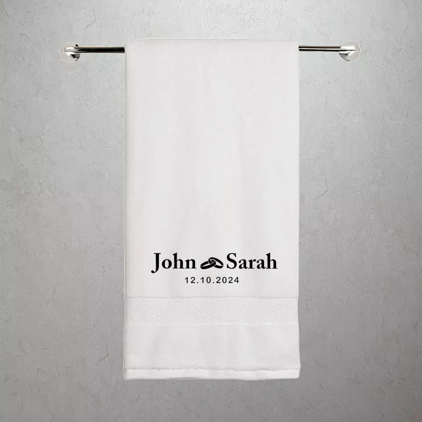 Personalised Embroidered Couple Towels | Custom Gifts UK
